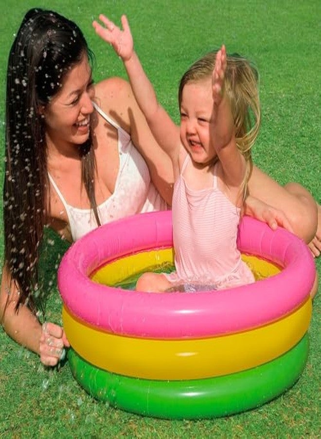 GONIPIMI Swimming Pool for Kids | Inflatable Sunset Glow Round Colourful Ring Baby Pool Portable Baby Bath tub | Indoor & Outdoor Swimming Pool for Kids (Multi Color) (45 inch, 4ft) - Image 4